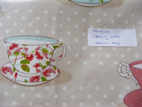 Teacups remnants oilcloth - teacups,