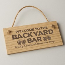Backyard Bar Sign Wooden