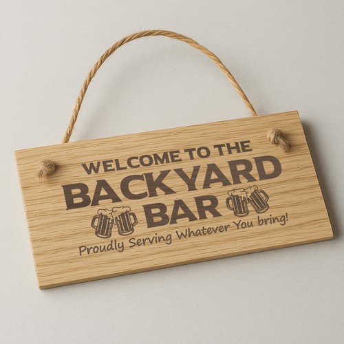 Backyard bar sign wooden - backyard,