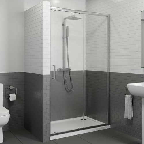 Sliding shower door enclosure - shower,