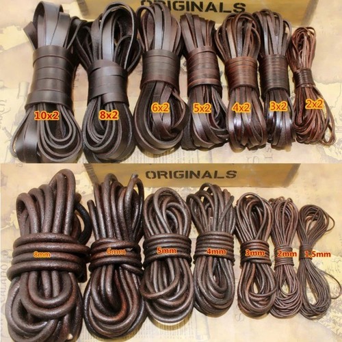 Genuine round leather cord - leather, for
