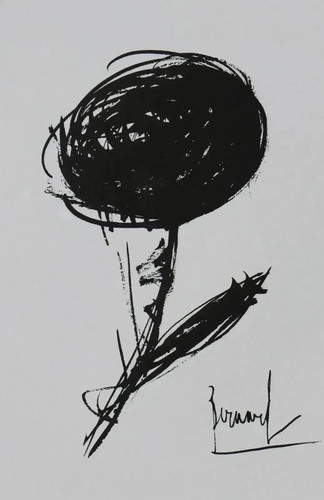 Bernard buffet the black rose - black,