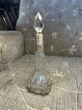 Vintage Sterling Silver Neck Glass Perfume Bottle and stopper 