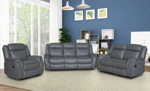 Grey leather gel recliner - grey,