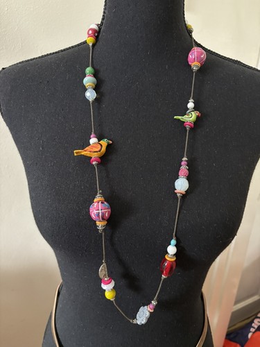 Bird necklace glass - , porcelain