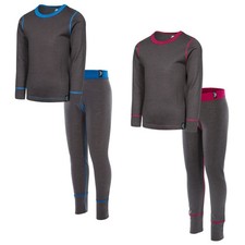 Trespass Bamba Boys Girls Thermal Base Layer Set Long Sleeve Top & Trousers