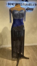 Women blue glitter - glitter, fringe