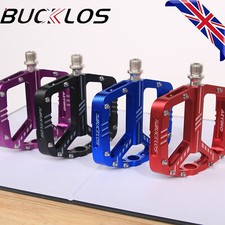 BUCKLOS Bicycle Flat Pedals 3 Bearings  Aluminum Mountain Bike Pedal Non-Slip UK