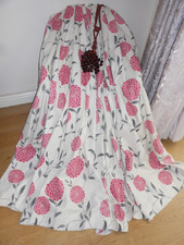 FABULOUS VERY WIDE BESPOKE VINTAGE LAURA ASHLEY ERIN CREAM/ CRANBERRY CURTAINS