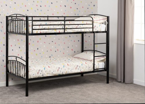 Black metal frame bunk - black, 3'