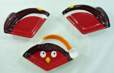 Festive Robin Condiment Serving Dishes 3 Piece Set | Holiday Holiday Table Decor