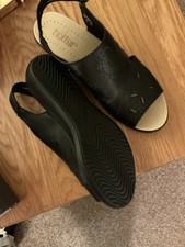 Hotter New Wedge Sandals. Black Size 5.5