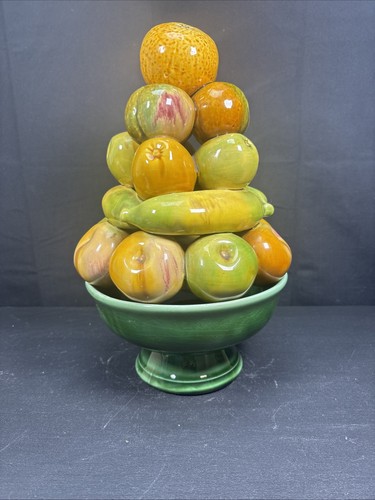 Majolica topiary fruit stack - ,