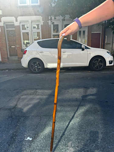 Wooden walking cane with - walking,