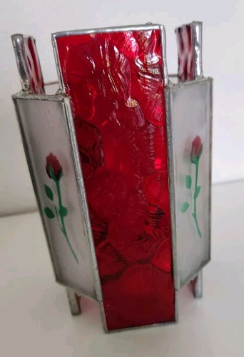 Stained glass candle - glass, holder