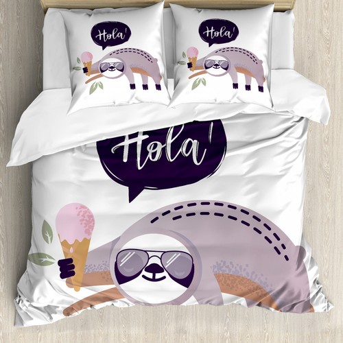 Funny sloth duvet cover hola - sloth,