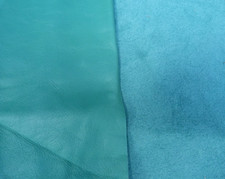 Genuine leather cow hide good condition matt jade colour offcut 63 cm x 56 cm