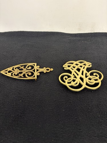 Brass trivet set two one - trivet,