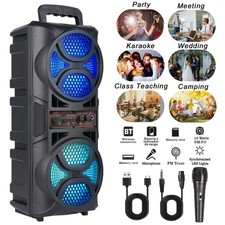 Peak 2000W Portable Bluetooth Speaker Sub Woofer Heavy Bass DJ RGB Party Speaker