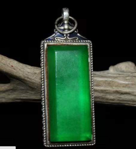 Antique green jade old tibetan - green,
