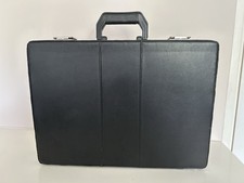 Vintage Leather Effect Hard Shell Briefcase with Lock and 2 Keys