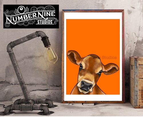 Jersey cow orange farmyard - cow,