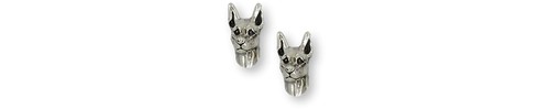 Doberman earrings sterling - doberman,