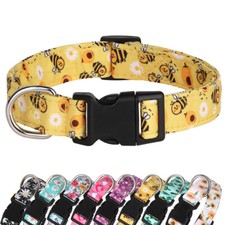 Floral Flower Dog Collar Adjustable for Small Medium Large Dogs Adjustable Nylon