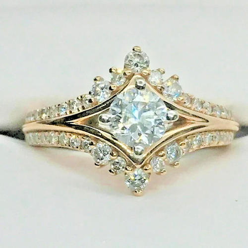 14k yellow gold round cut - gold,