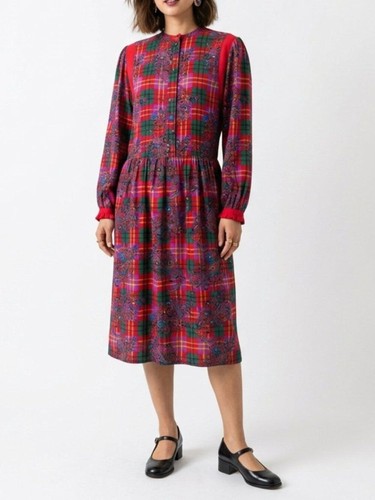 Vtg 80s plaid midi - 80s,