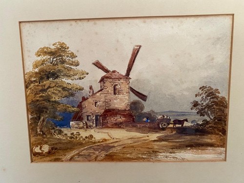 Victorian watercolour mill - victorian, +