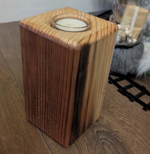 Tricolored hardwood candle - tricolored,