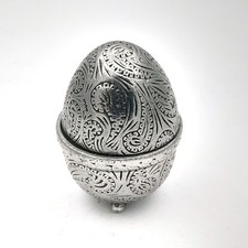 Small Vintage Pewter Egg