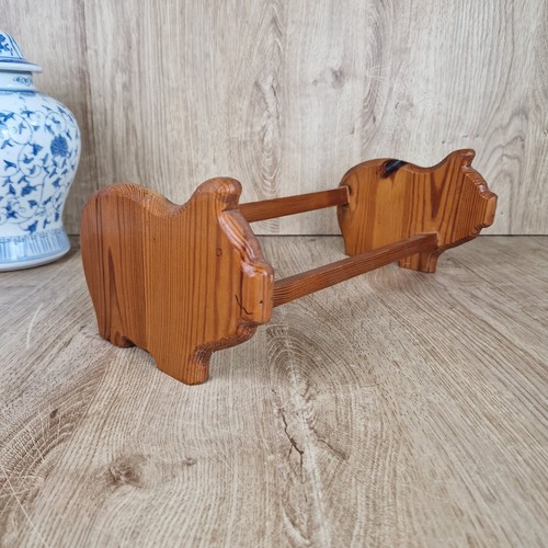 Vintage wooden pig - wooden, book