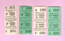 Sheffield Transport & JOC - 4 Bus Parcel Tickets - £sd & Dual Currency - c.1970s