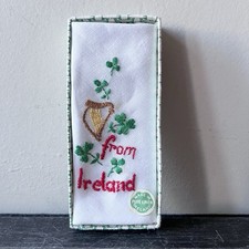 Irish Linen Handkerchief Harp