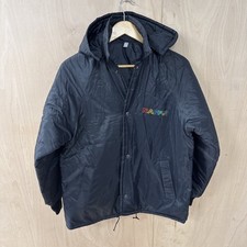 Vintage Naff Co 54 Jacket Coat Detachable Hood Black Size 34/Small/Size 8