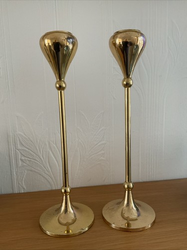 Vintage brass candlesticks - brass,