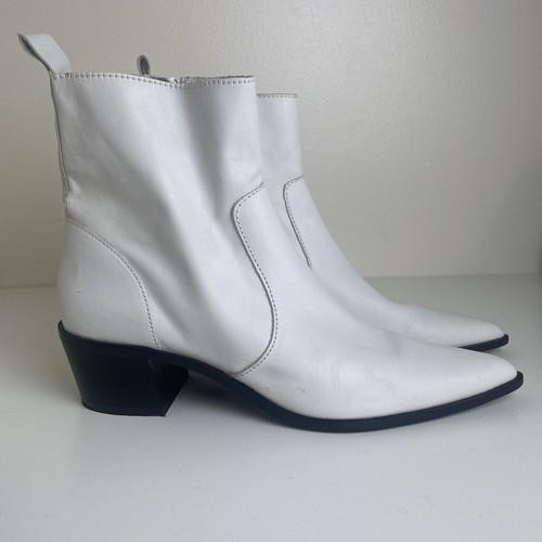 Zara leather white boots - boots, point