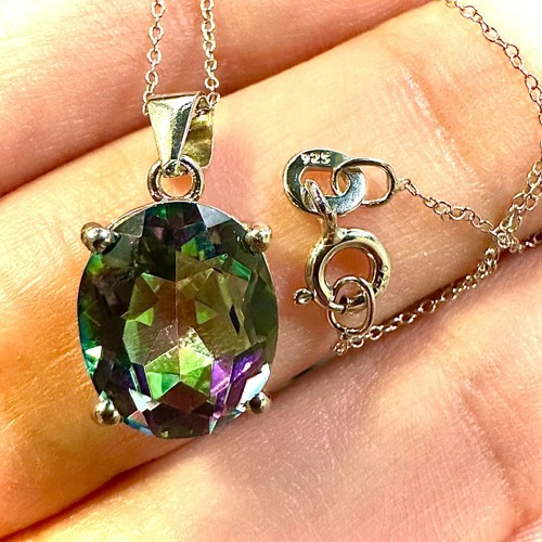 Mystic topaz necklace 925 - mystic,