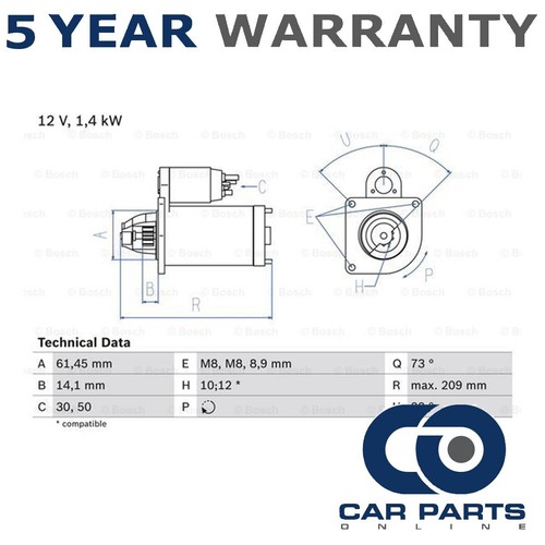 Starter motor cpo fits ford - starter,