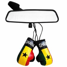 New Ghana Flag Mini Leather Boxing Gloves for the Home or Car, Ghana Car Gloves