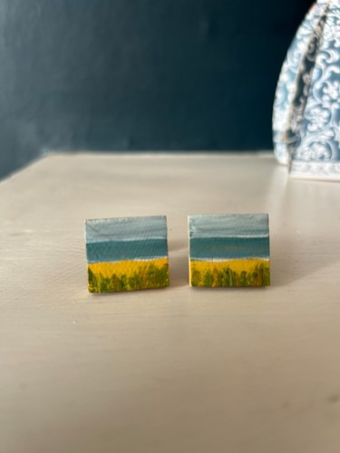 Cuff links hand painted - links,