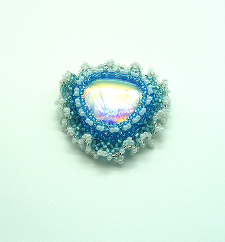 Ruffled charm chain aqua - no, chain,