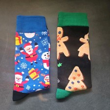  2 pairs Mens CHRISTMAS SOCKS Novelty Festive Secret Santa Boys  Gift 6/11