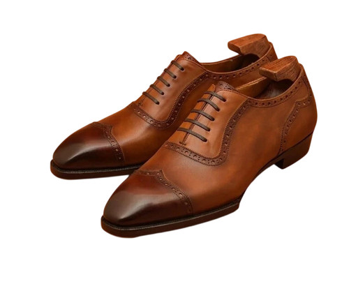 Handmade brown cap toe - handmade,