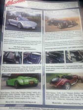 Marlin 5EXi Sports Kit Car Sales Info Brochure Sheet Frameable Rover Powered