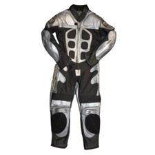 Baby Biker Speed Demon Kids Motorcycle MiniMoto Half Leather Race Suit Silver T