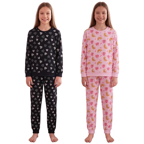 Girls fleece pyjamas supersoft - fleece,