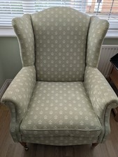 Laura Ashley wing armchair fireside chair in green colour and excellent cond.
